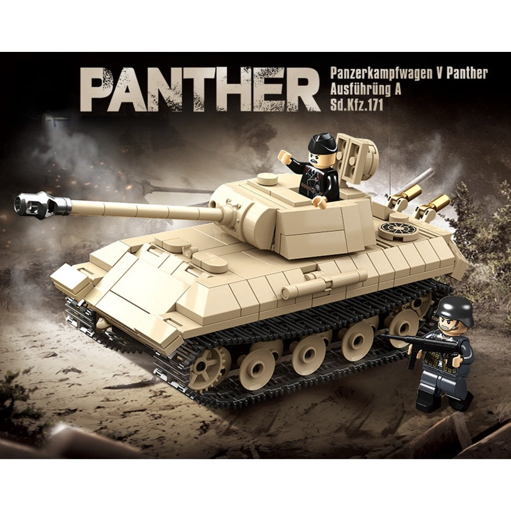 472PCS Military WW2 Panther Medium Tank Sd.Kfz.171 Figure Model Toy Building Block Brick Gift Kids DIY Compatible Lego