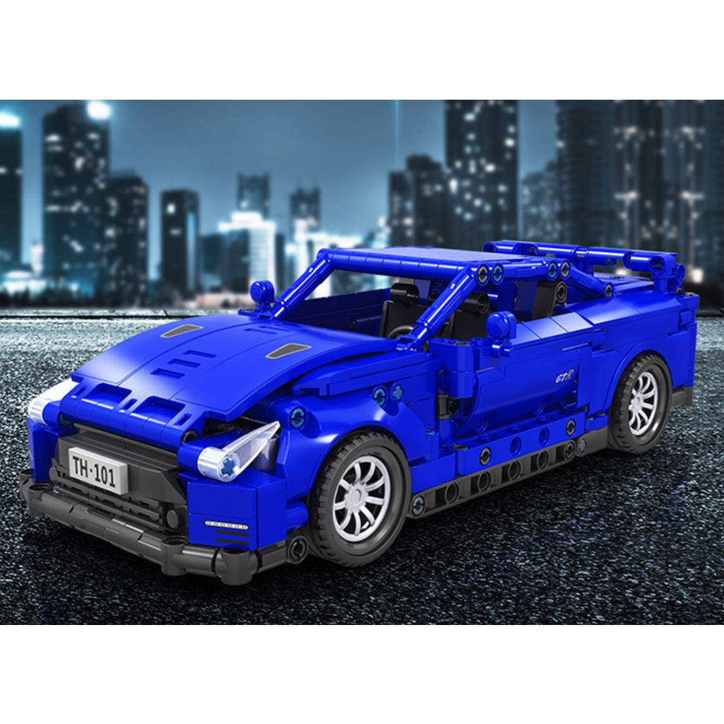 488PCS MOC Technic Speed Pull Back GTR R35 JDM Racing Sports Car Model Toy Building Block Brick Gift Kids DIY Compatible Lego 1:18