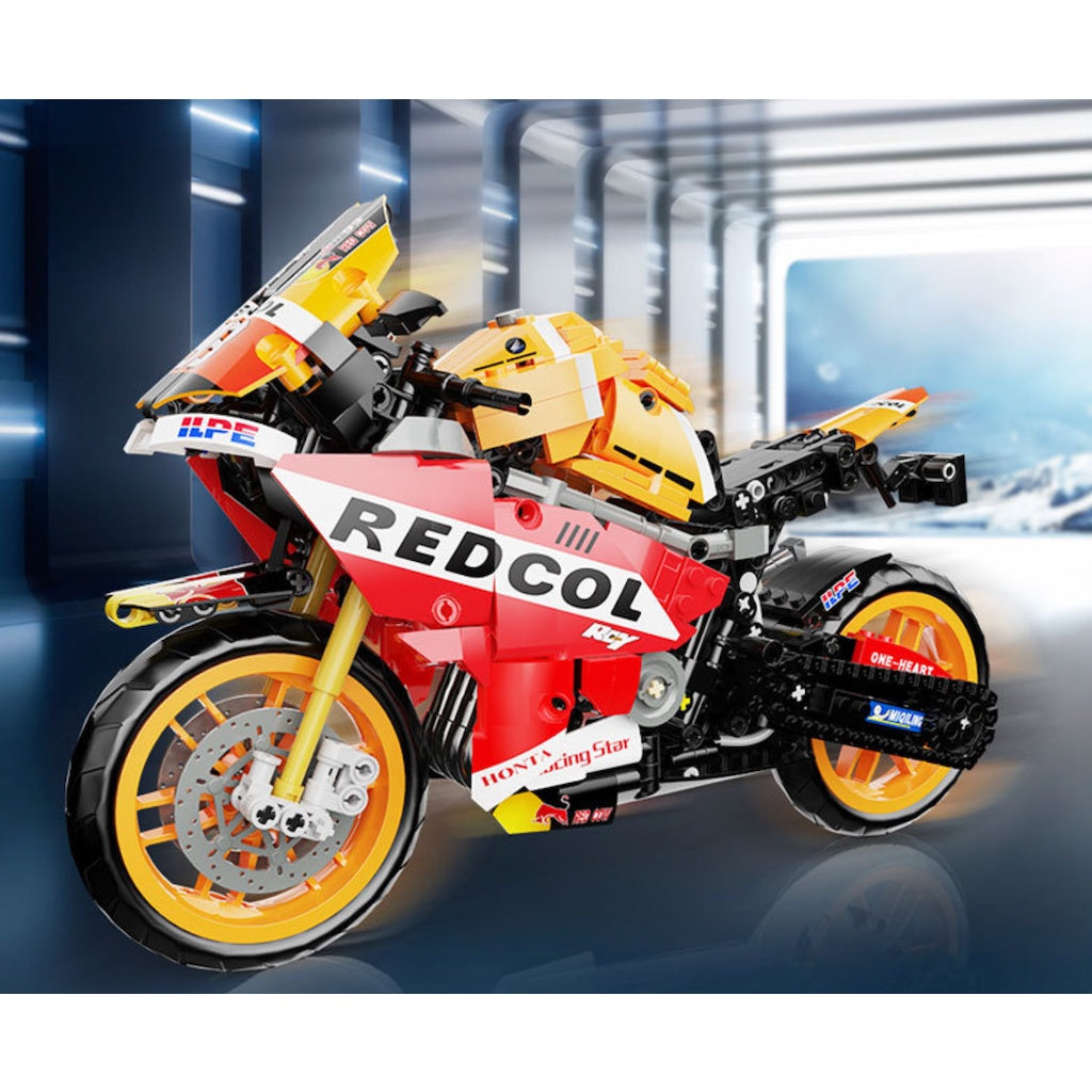 811PCS MOC Technic Speed CBR Racing Sports Motorcycle Motor Bike Model Toy Building Block Brick Gift Kids DIY Compatible Lego