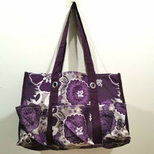 Load image into Gallery viewer, Thirty one Organizing Utility tote 31 gift shoulder bag in Plum Awesome Blossom
